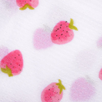 Strawberry Print Gauze Fabric By The Yard | 1 Color, 59" Wide for Hair Accessories & Pet Mats