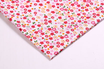 Polyester Plum Blossom Fabric, for Headwear & Table Decor - Red
