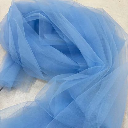 Lightweight Sheer Polyester Tulle Fabric, Soft Netting - Blue