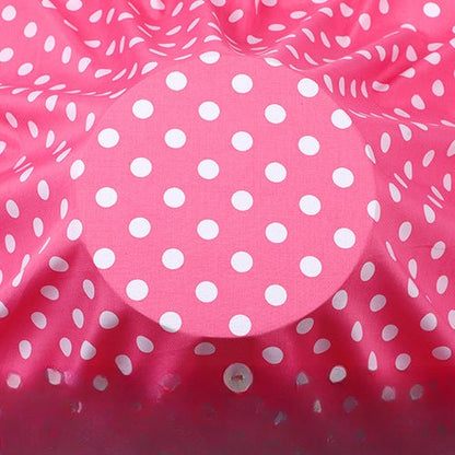 Rayon Polka Dot Fabric, Soft Challis Cloth for Dresses & Sleepwear - Pink Dot