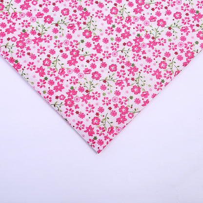 Polyester Small Floral Fabric, for Pouches & Linings - Plum Red