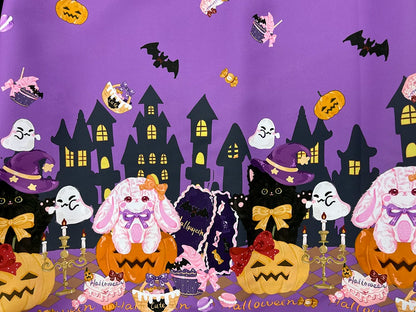 Halloween Lolita Print Fabric, Stretch Polyester for DIY Kids Costumes