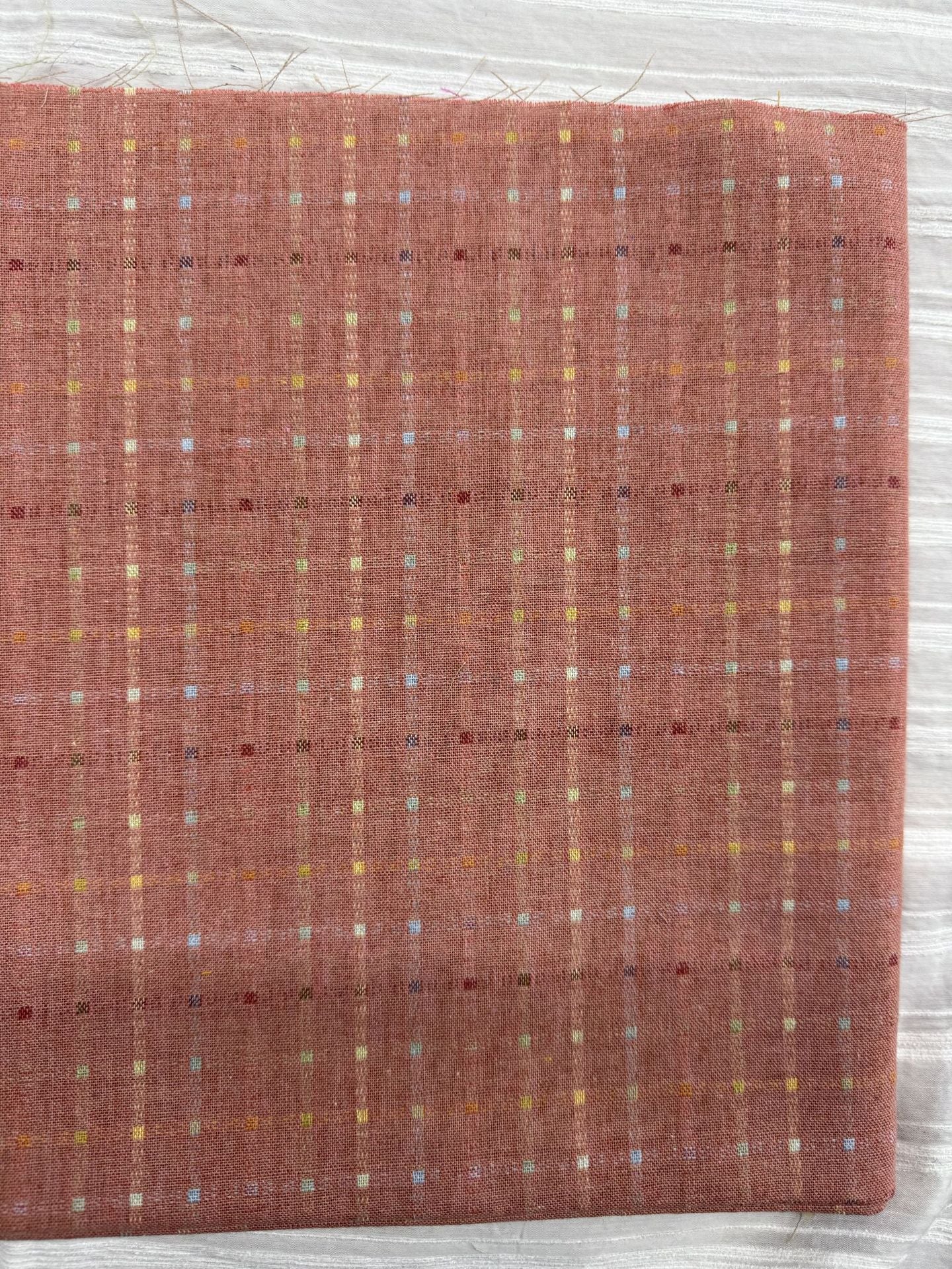 Polka Dot Jacquard Fabric, Small Weave for Shirts & Dresses - Red