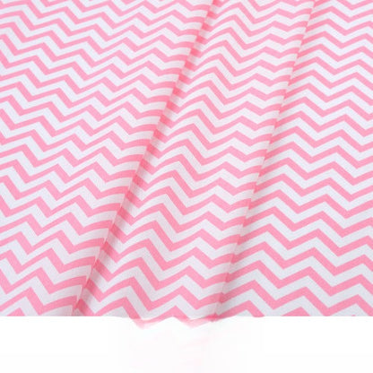 Baby Cartoon Print Cotton Twill Fabric, Cute Kids Cloth for Bedding & Apparel - Pink Wave