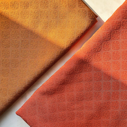 Rayon Jacquard Fabric, Persimmon Calyx Motif for Qipao, Lining & Craft