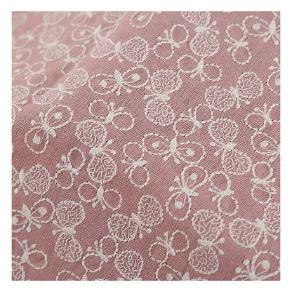 Butterfly Embroidery Linen Cotton Fabric, 49 in Wide