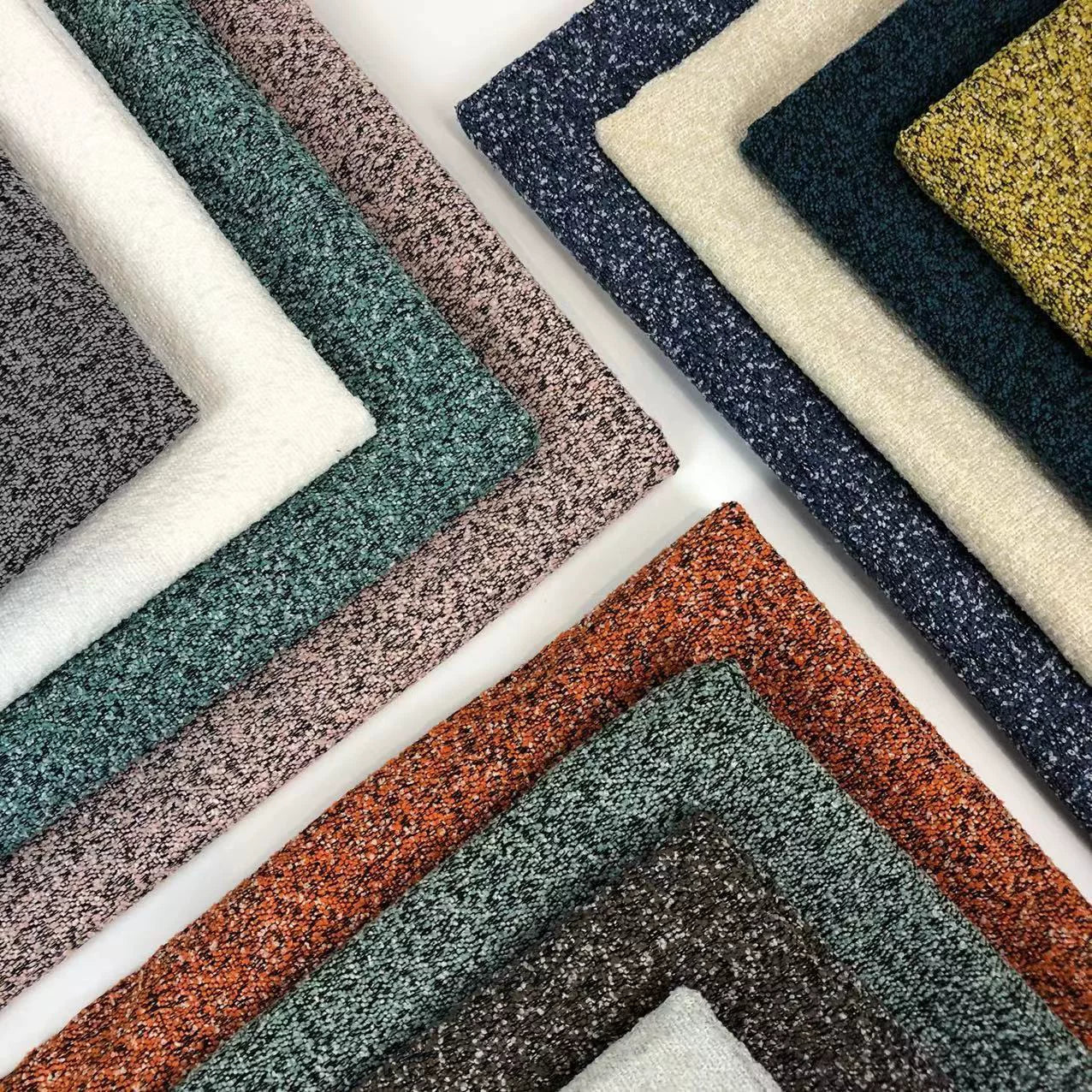 Boucle Loop-Yarn Polyester Fabric, Textured Solid Cloth for Upholstery & DIY