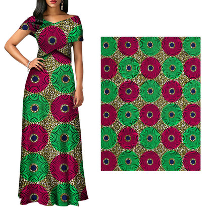 African Wax Print Fabric, Geometric Double-Sided Polyester (9 Prints)