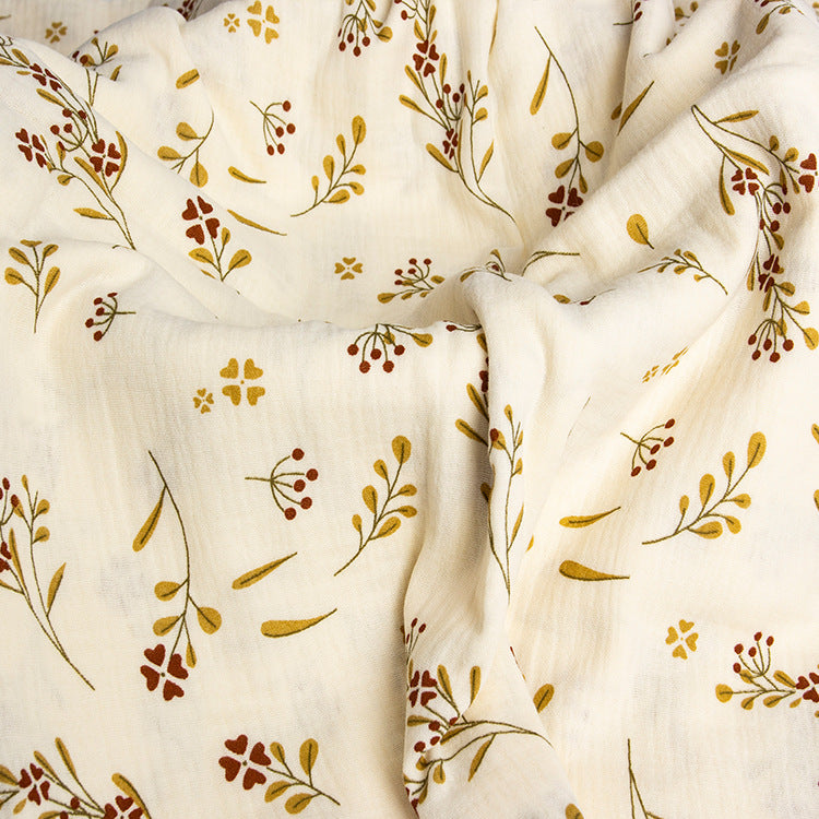 Double Gauze Cotton Fabric - Crinkle Texture Apparel & Craft by the Yard - Autumn Leaves