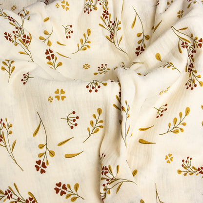 Double Gauze Cotton Fabric - Crinkle Texture Apparel & Craft by the Yard - Autumn Leaves