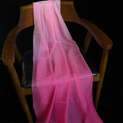 Ombre Chiffon Gradient Print Fabric, Sheer Polyester for Hanfu & Decor - 9