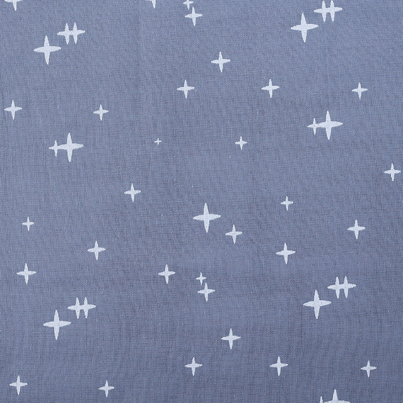 Cotton Double Gauze Fabric, Tulip & Star Prints (6) - Blue Star