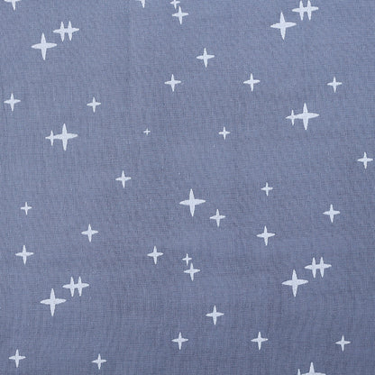 Cotton Double Gauze Fabric, Tulip & Star Prints (6) - Blue Star