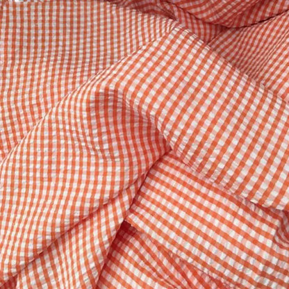 Seersucker Plaid Fabric, Cotton Blend for Shirts, Dresses & Summer Sewing