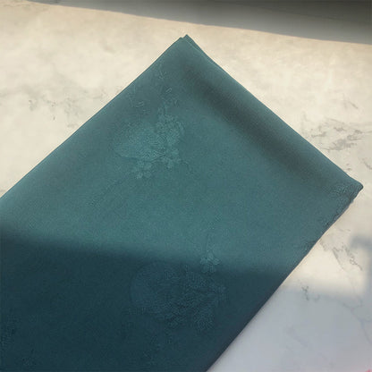 Rayon Jacquard Fabric, Floral & Moon Hanfu Cloth - Dark Green