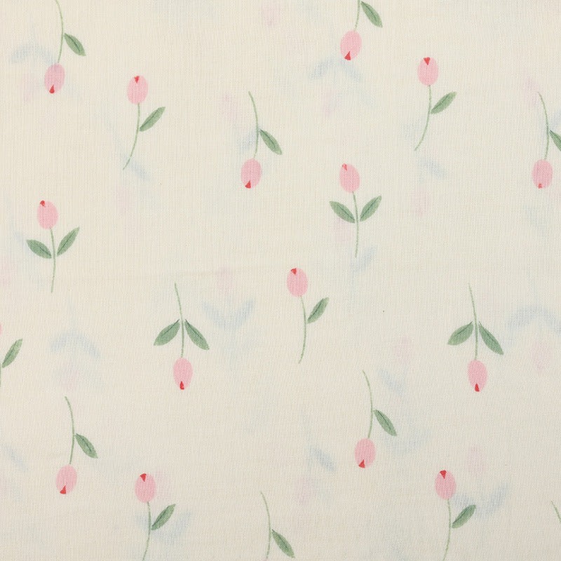 Cotton Double Gauze Fabric, Tulip & Star Prints (6) - Tulip