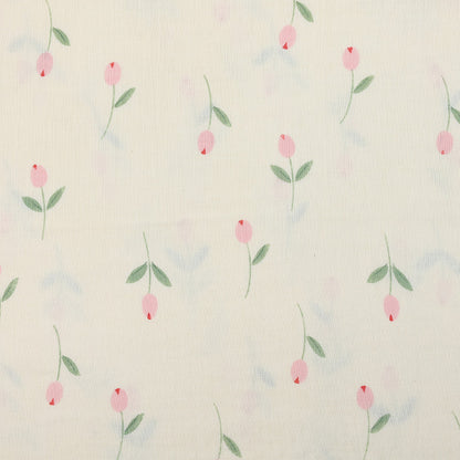 Cotton Double Gauze Fabric, Tulip & Star Prints (6) - Tulip