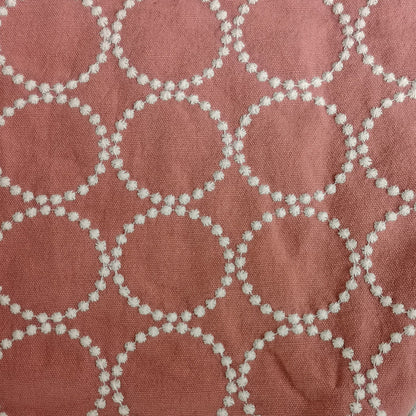 Embroidered Linen Cotton Fabric, Heavy 14oz, 47 in Wide - Pink