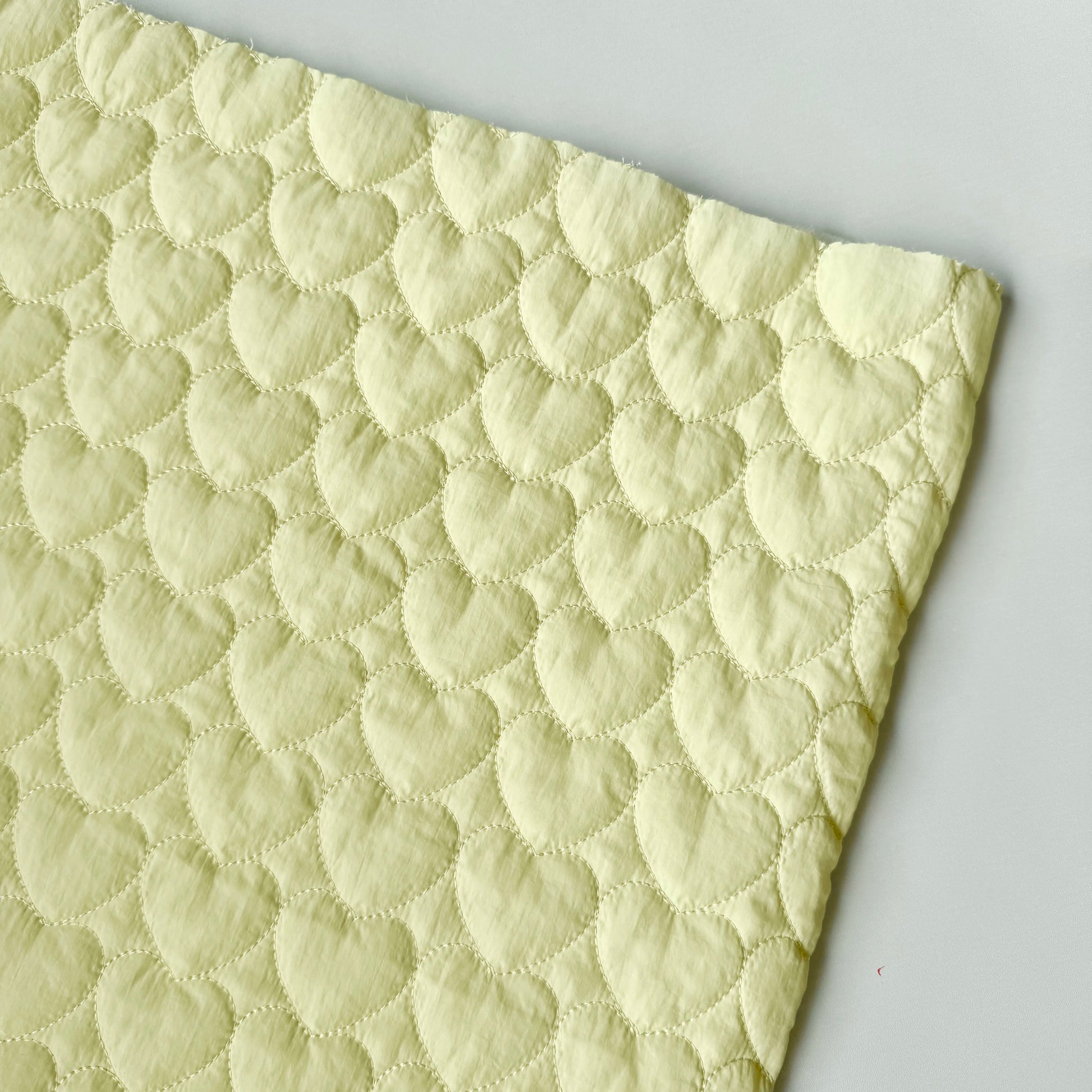 Nylon Quilted Puffer Fabric, Candy Hearts, for Coats, Bags & Cushions - Lemon Yellow