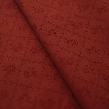 Mirror Rose Jacquard Cotton, Woven for Apparel, 55 in Wide - Burgundy Mirror Rose