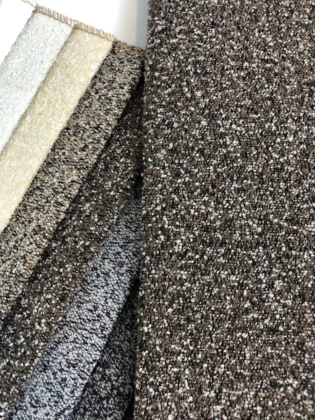 Boucle Loop-Yarn Polyester Fabric, Textured Solid Cloth for Upholstery & DIY - Coffee Brown