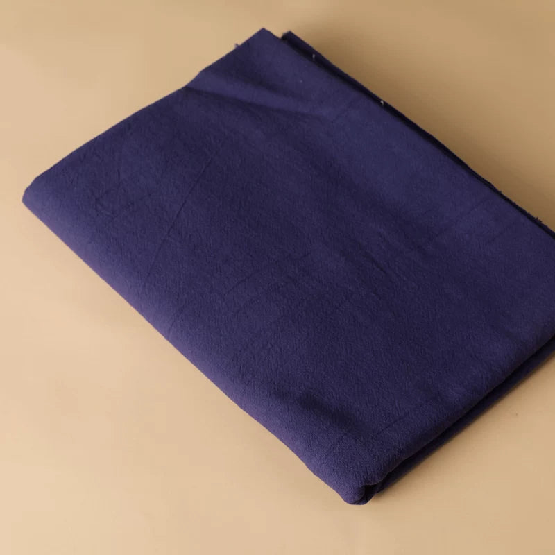 Washed Cotton Fabric, Pre-Dyed Solid for Embroidery & DIY Crafts - Navy