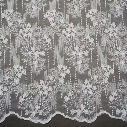 Embroidered Milk Silk Mesh Fabric for Girls' Dresses & Bridal - P66