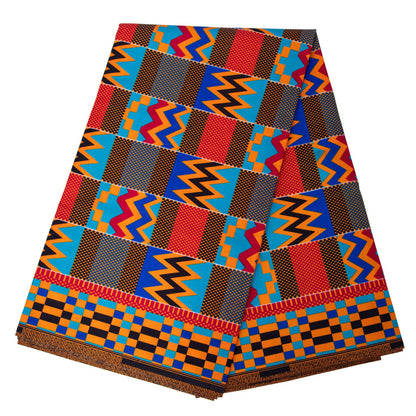 African Wax Print Fabric, Kente Motif Polyester (3 Prints) - FP6712