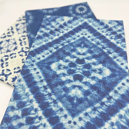 Tie-Dye Indigo Cotton Linen Fabric for Tablecloths & Door Curtains