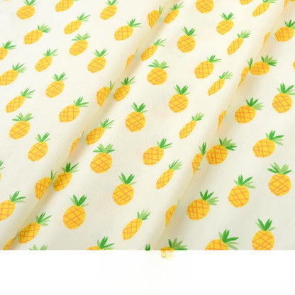 Baby Cartoon Print Cotton Twill Fabric, Cute Kids Cloth for Bedding & Apparel - Yellow Pineapple