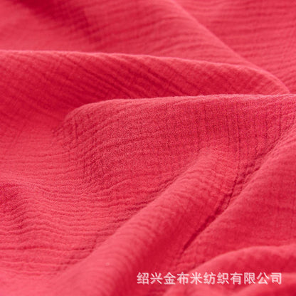 Double Gauze Fabric, Cotton Plaid & Dots (14 Prints) - Red