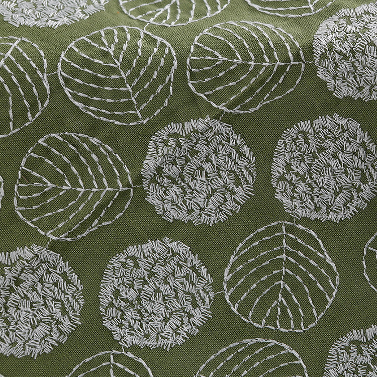 Ramie Cotton Leaf Embroidery Fabric, 47 in Wide