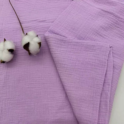 Double-Layer Cotton Gauze Fabric, Soft Crinkle Woven for Loungewear - Light Mauve 13#