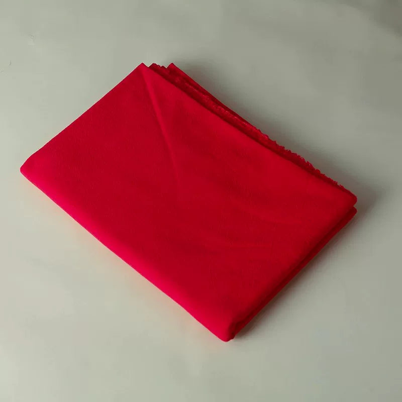 Washed Cotton Fabric, Pre-Dyed Solid for Embroidery & DIY Crafts - Red 35#