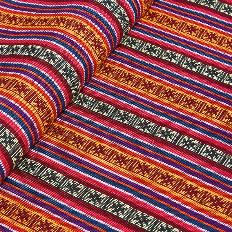 Ethnic Cotton Linen Tablecloth Fabric, Vintage Woven for Home Decor - 28#