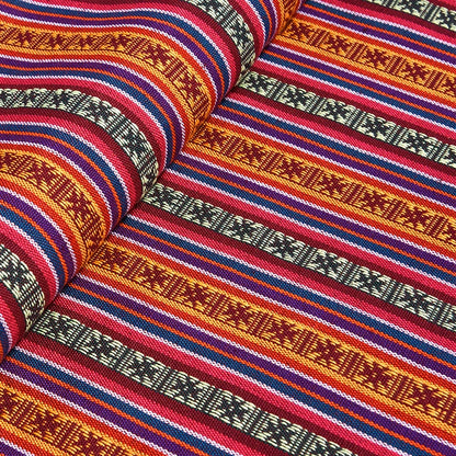 Ethnic Cotton Linen Tablecloth Fabric, Vintage Woven for Home Decor - 28#