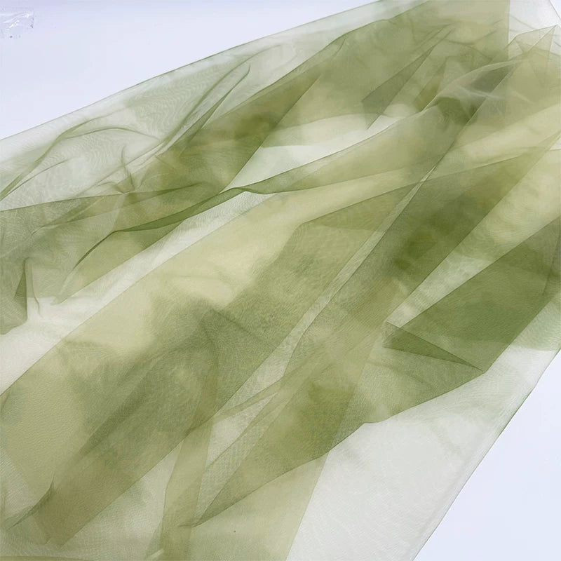 Ombre Soft Net Fabric, Gradient Sheer Mesh for Classroom & Crafts - Avocado Green