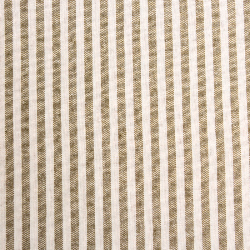 Washed Stripe Woven Cotton Fabric, Fine Stripes for Shirts & Crafts - Army Green 5