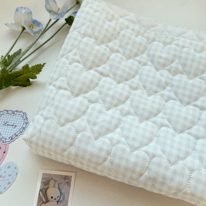 Cotton Quilted Puffer Fabric, Dopamine Colors, for Padded Wear, Bags & Pencil Cases - Blue