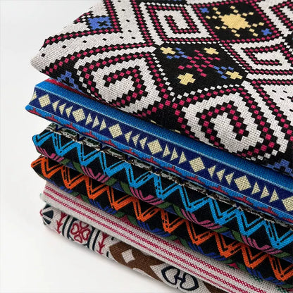 Ethnic Style Tablecloth Fabric, Linen-look Cloth for Dining & Home Decor