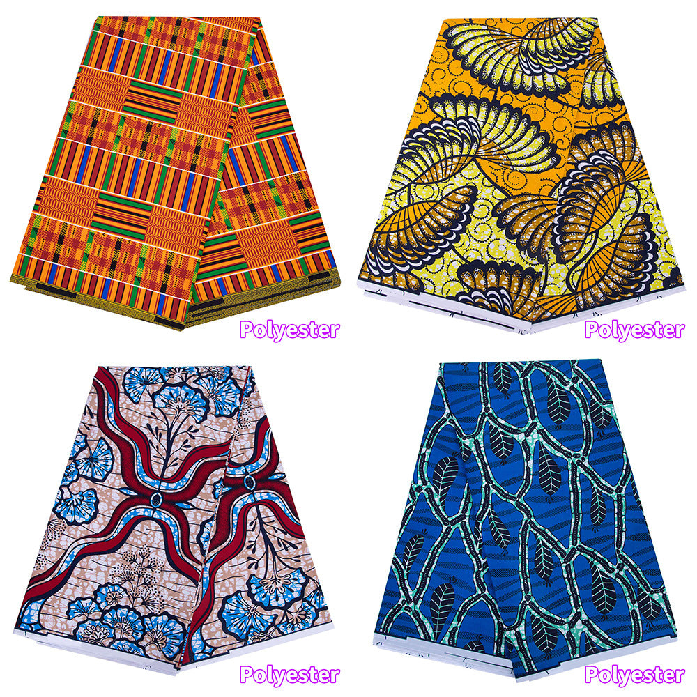 Ankara Polyester Wax Print Fabric, Double-Sided (6 Prints)