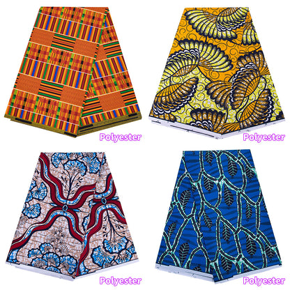 Ankara Polyester Wax Print Fabric, Double-Sided (6 Prints)