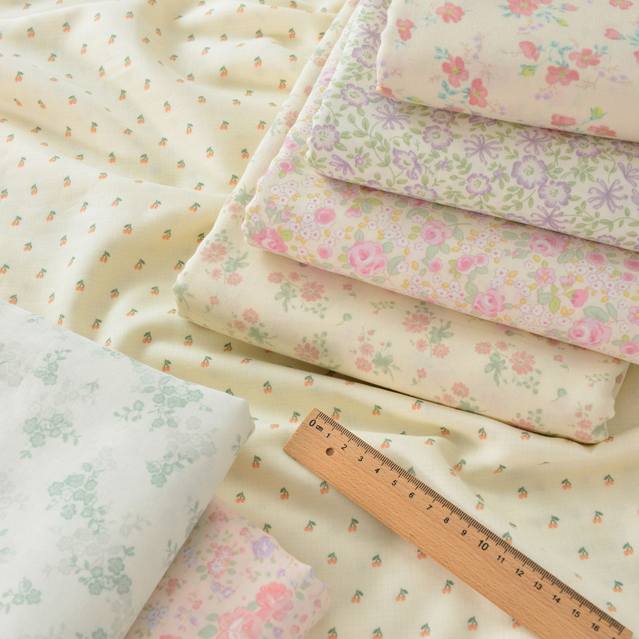 Floral Double Gauze Cotton Fabric - Home Decor & Apparel by the Yard