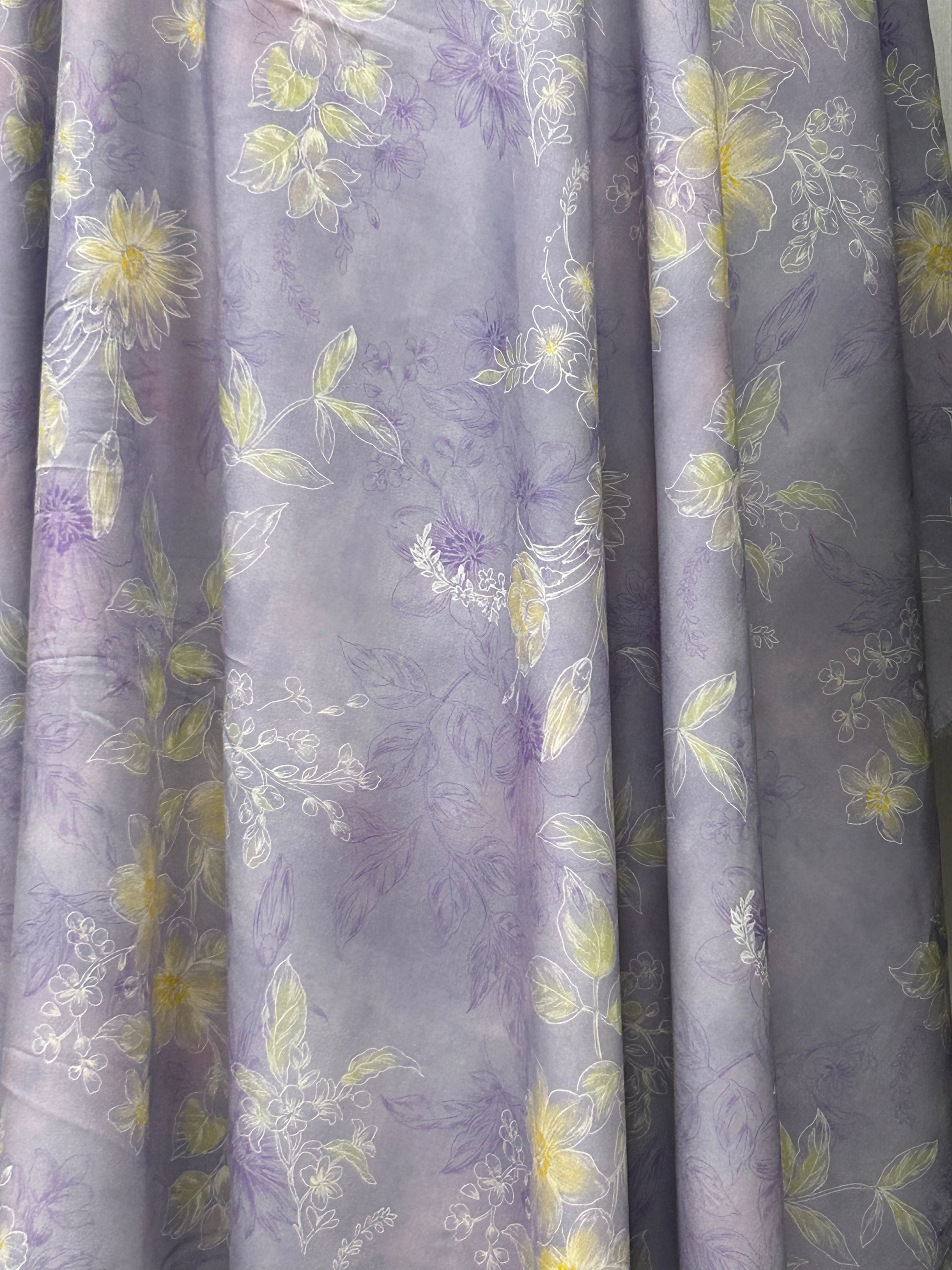 Rayon Fabric, Bauhinia Floral Print, for Dresses & Pajamas