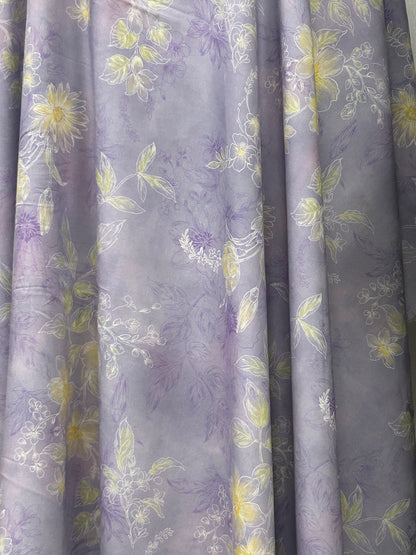 Rayon Fabric, Bauhinia Floral Print, for Dresses & Pajamas