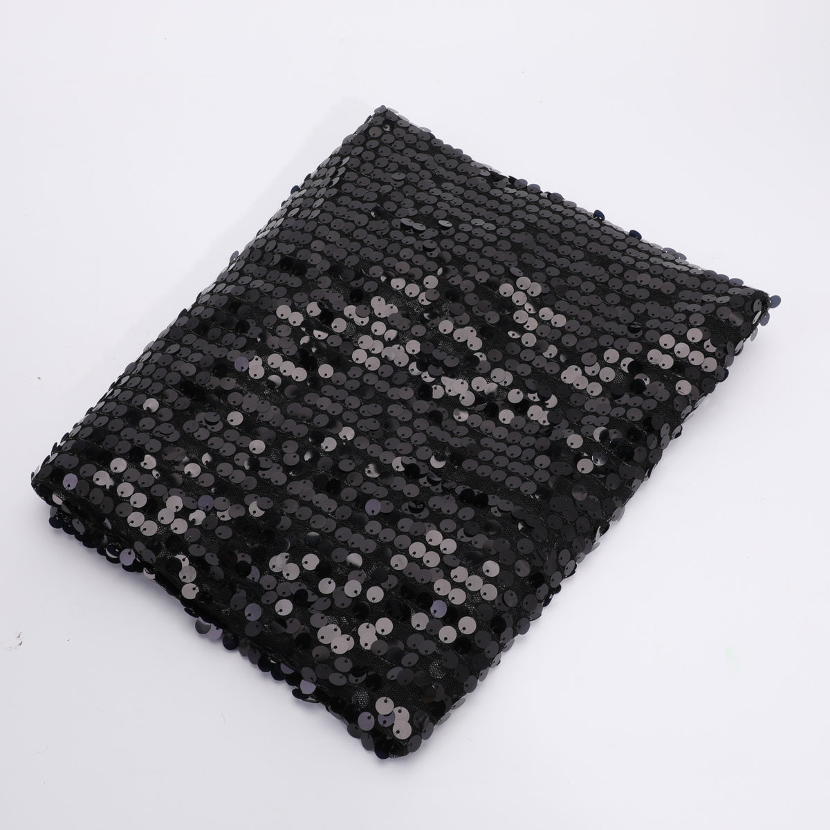 Heavy Sequin Fabric, 9mm Dense, 51 in Wide - Black