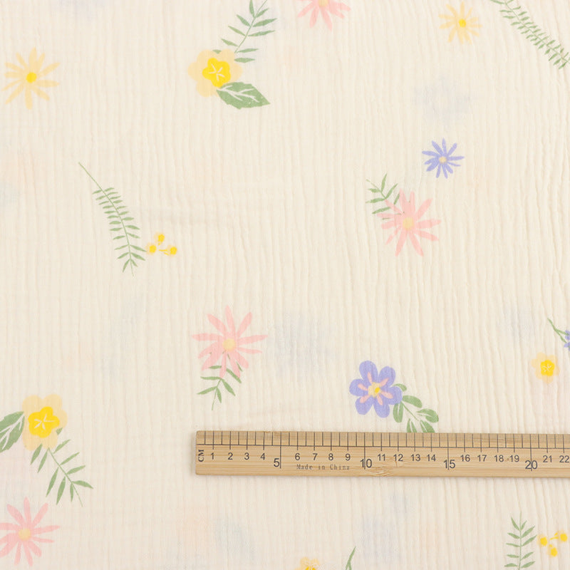 Cotton Double Gauze Fabric, Cat & Heart Prints (6) - Small Orchid