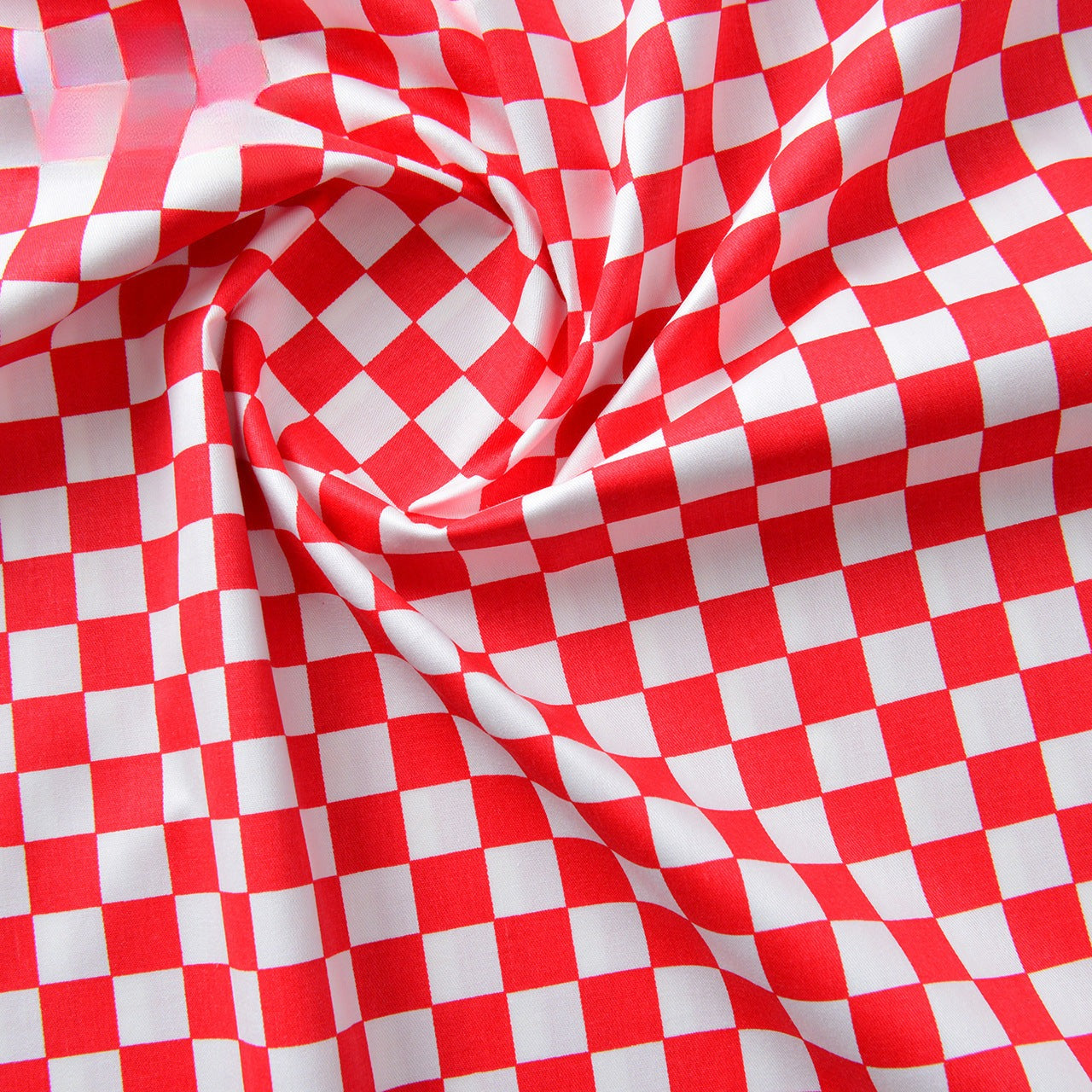 Plaid Cotton Fabric, Gingham Check Cloth for DIY & Bedding - Red