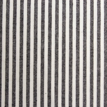 Washed Stripe Woven Cotton Fabric, Fine Stripes for Shirts & Crafts - Black White 19