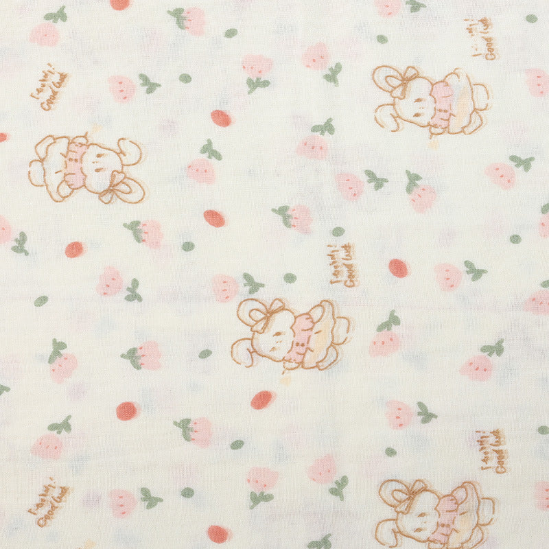 Cotton Double Gauze Fabric, Tulip & Star Prints (6) - Tulip Bunny